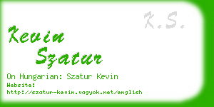 kevin szatur business card